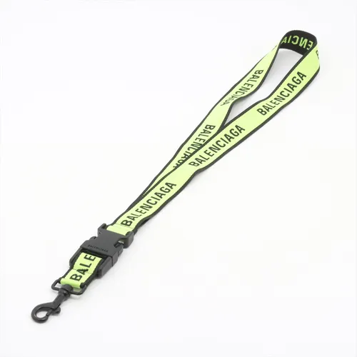 バレンシアガ ロゴ ナイロン ネックストラップ ライトグリーン AB