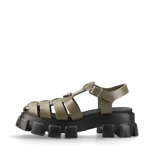 プラダ モノリス ラバー サンダル 9 ブラック×カーキ Aランクの買取