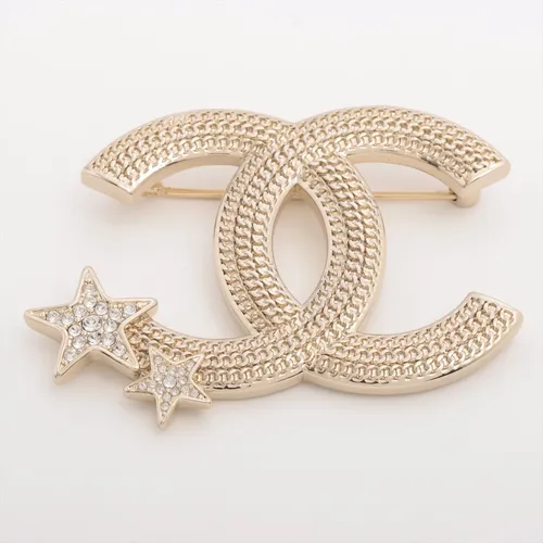 シャネル ココマーク スター GP×ラインストーン ブローチ B23B