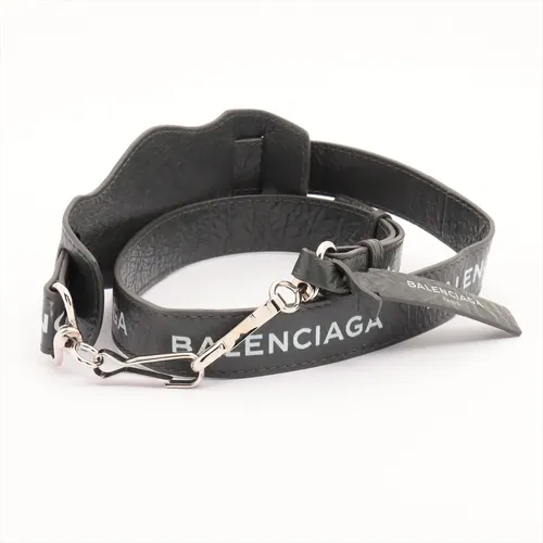 バレンシアガ ロゴ 504371 レザー ショルダーストラップ グレー A