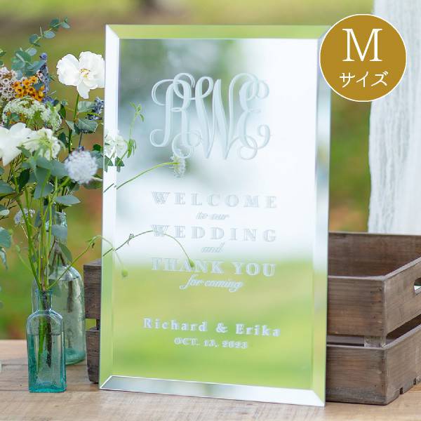 ウェルカムミラー M モノグラムサイン|ウェルカムボードならPIARY