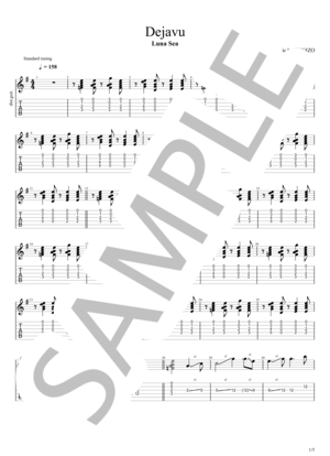 楽譜】DEJAVU / LUNA SEA / SUGIZO (バンドスコア / 入門) - Piascore