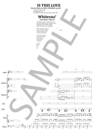 楽譜】WHITESNAKE / イズ・ディス・ラブ バンド・スコア from68