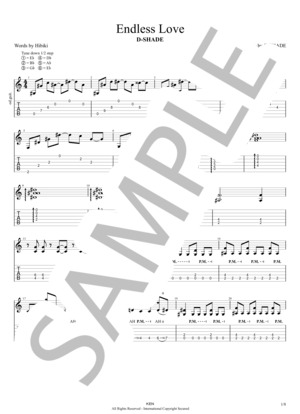 楽譜】ENDLESS LOVE / D-SHADE / ken (バンドスコア / 中級