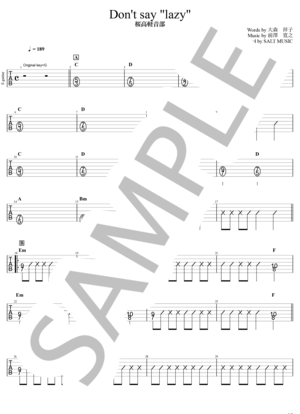 楽譜】 Don't say 