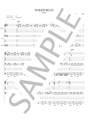 楽譜】NAKED BLUE / CRAZE (バンドスコア / 初〜中級) - Piascore 楽譜