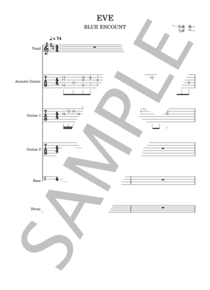 楽譜】EVE / BLUE ENCOUNT (バンドスコア / 中級) - Piascore 楽譜ストア