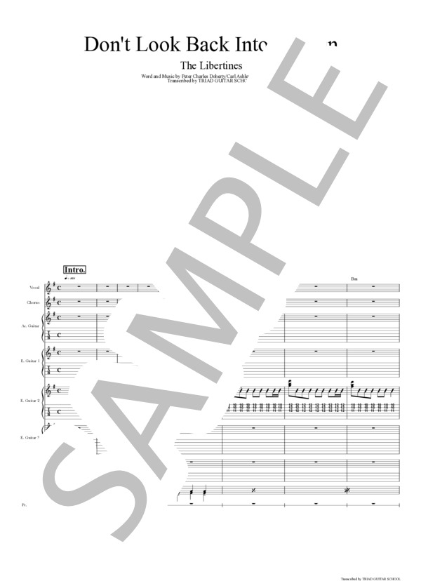 楽譜】Don't Look Back Into the Sun / バンドスコア TAB譜 / THE