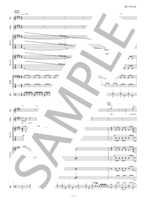 楽譜】California / HEY-SMITH (バンドスコア / 初級) - Piascore 楽譜