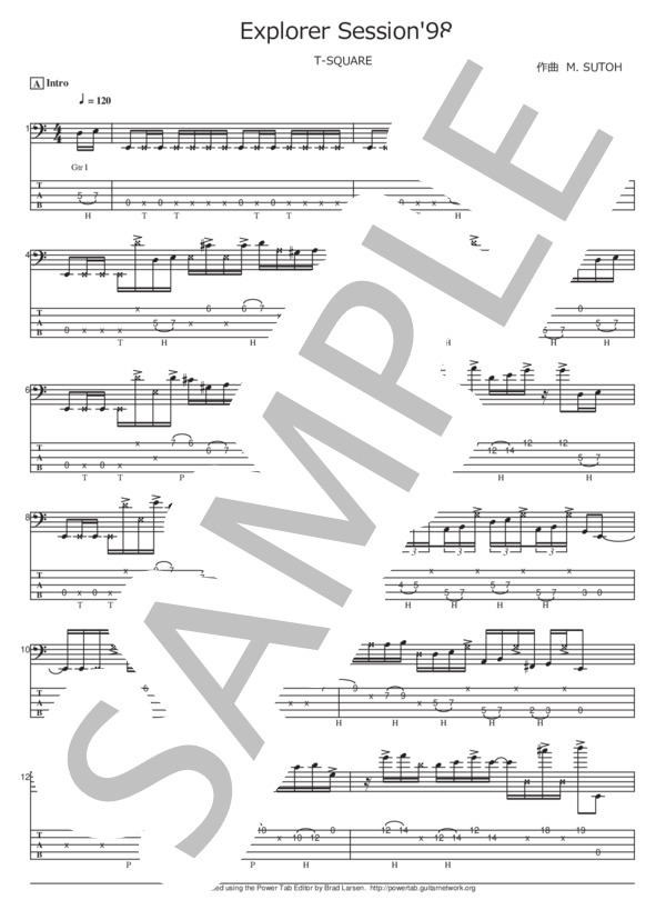 楽譜】Explorer Session'98 / T-SQUARE (エレキベース / 上級