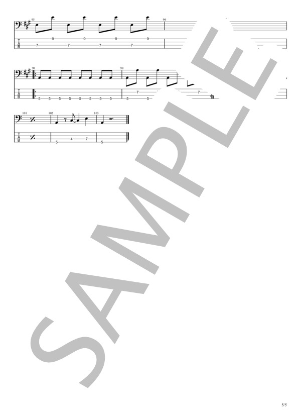 楽譜】ジェニーはご機嫌ななめ / Juicy Fruits (エレキベース / 初