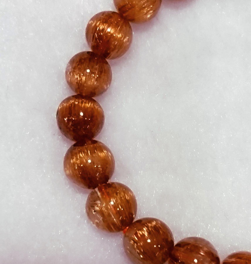 コッパー・ルチル・クォーツ・キャッツアイ 4A 8.0～8.5mm珠