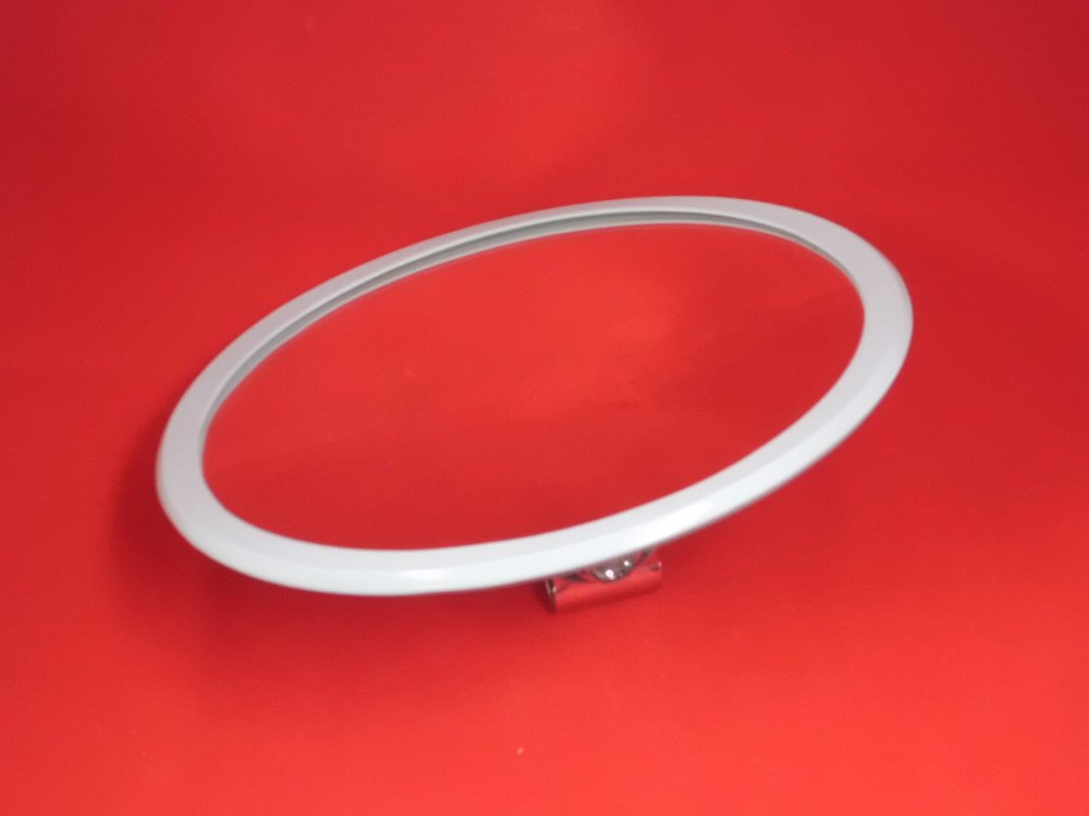 ヤマダ製 メッキ平面ミラー200Φ（ミラー単体）白フチゴム付属