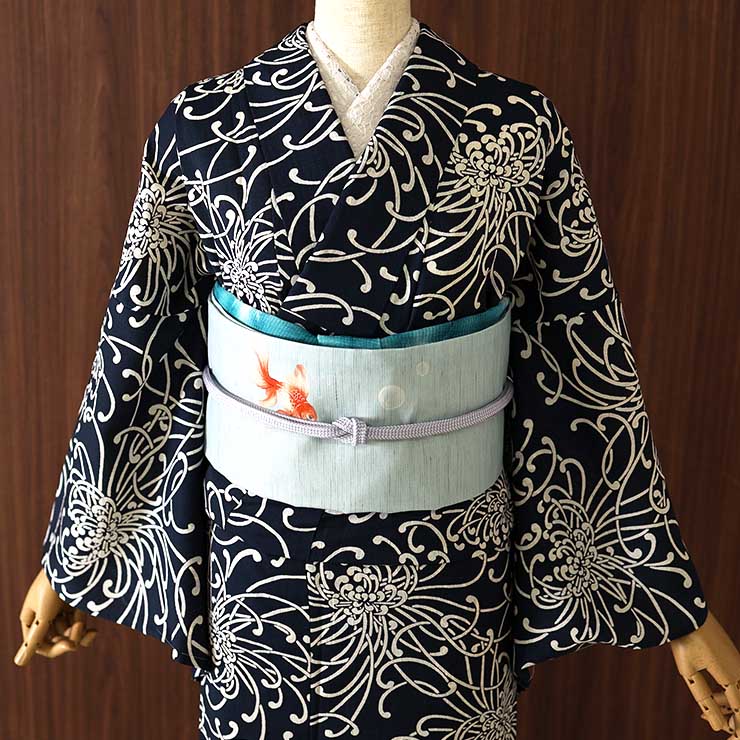 楽天市場】[セオα] 浴衣 乱菊 (濃紺) ゆかた セオアルファ CEOα 仕立て