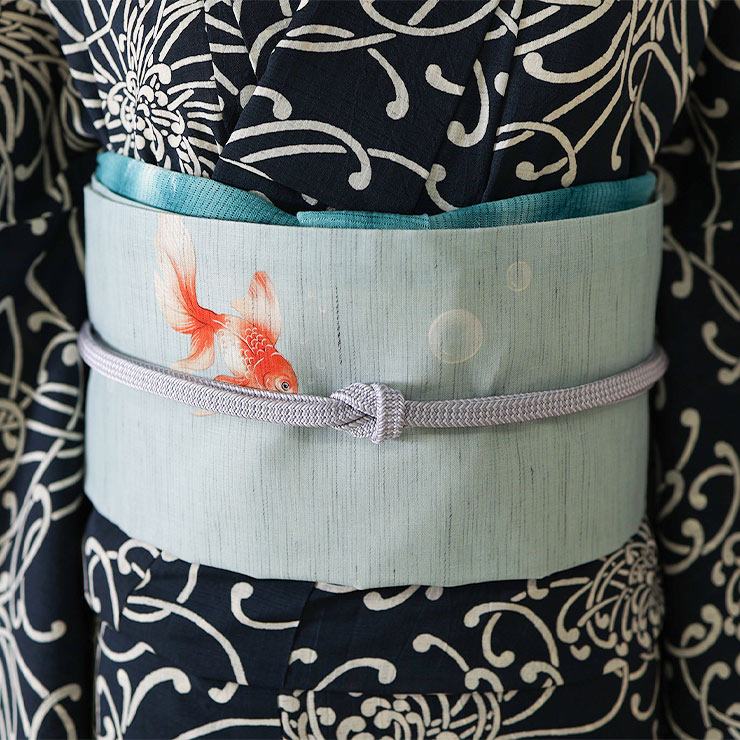 楽天市場】＼楽天マラソン開催中!／[夏帯] 夏 名古屋帯 金魚鉢 (ブルー