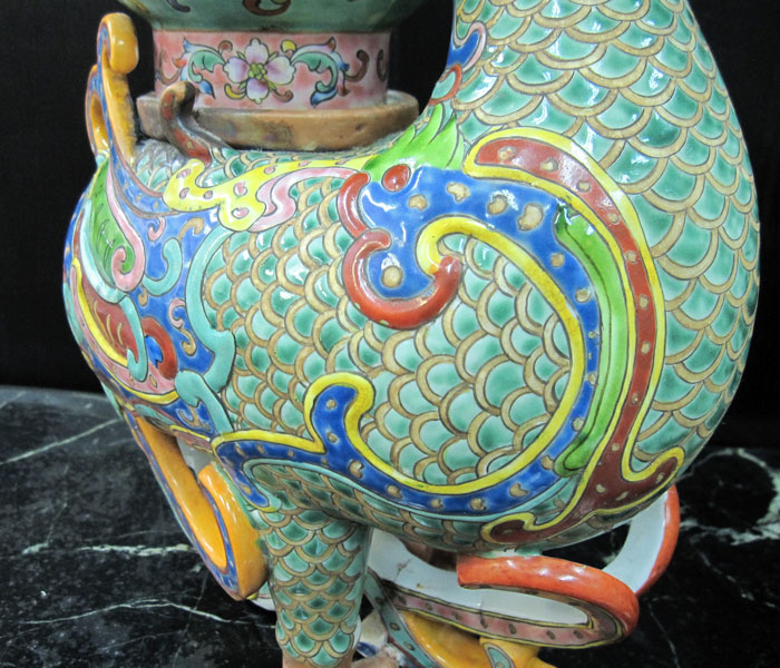 楽天市場】景徳鎮 十錦 動物飾り壺（1対） 高さ約35cm 中国 陶磁器