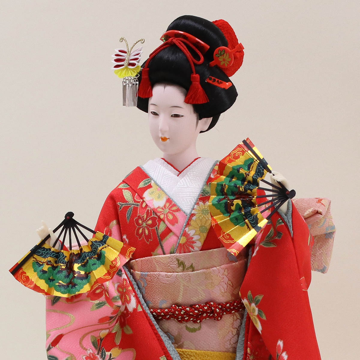 楽天市場】日本人形 久月監製 山崎巧絢作 尾山人形 美麗 流水桜 赤P