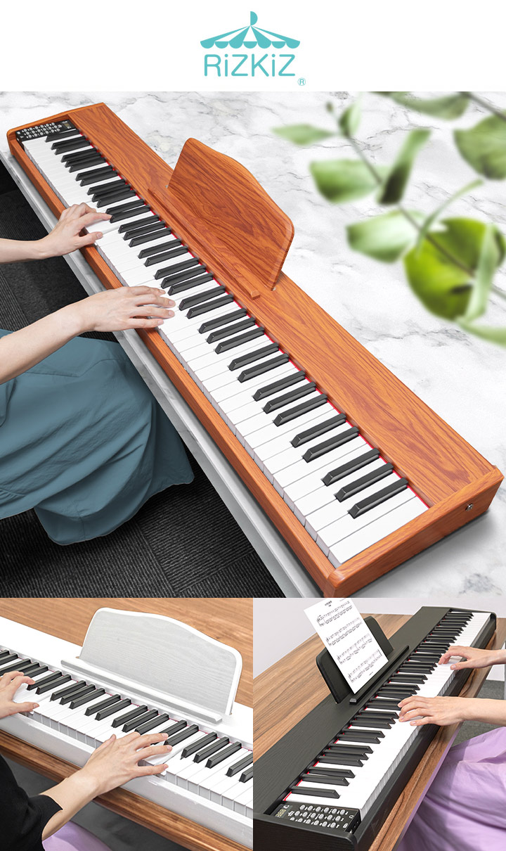 RiZKiZ 電子ピアノ 88鍵盤 キーボード ピアノ MIDI スタンド 椅子