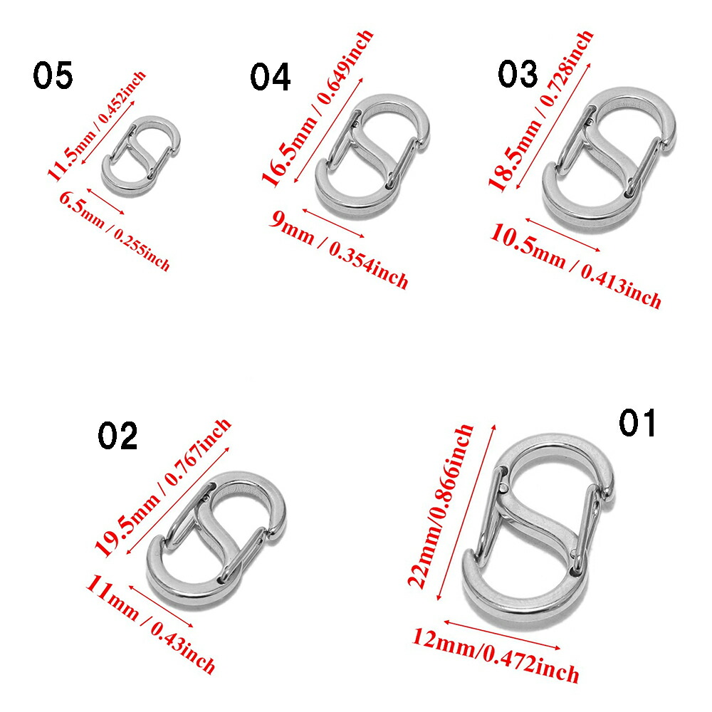 楽天市場】S字型ステンレスバックルダブルカニカンパーツ 1個販売