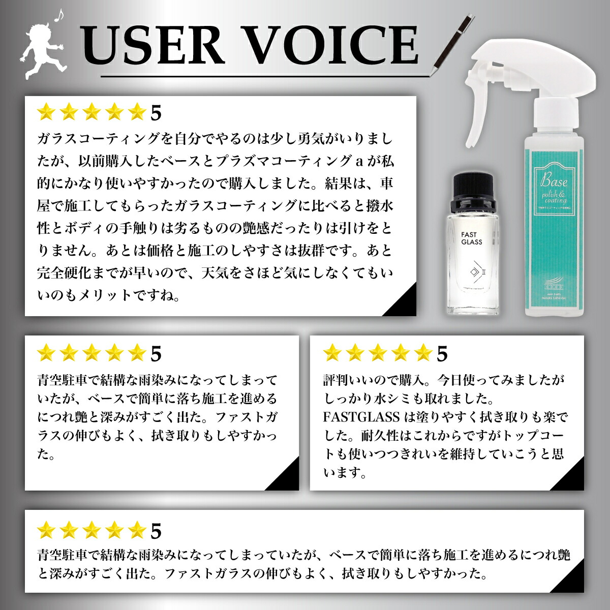 楽天市場】【ながら洗車】 ファストガラス BASEセット 『DIY決定版 2