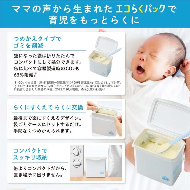 楽天市場】森永 はぐくみ エコらくパック つめかえ用(2袋入×6箱(1袋