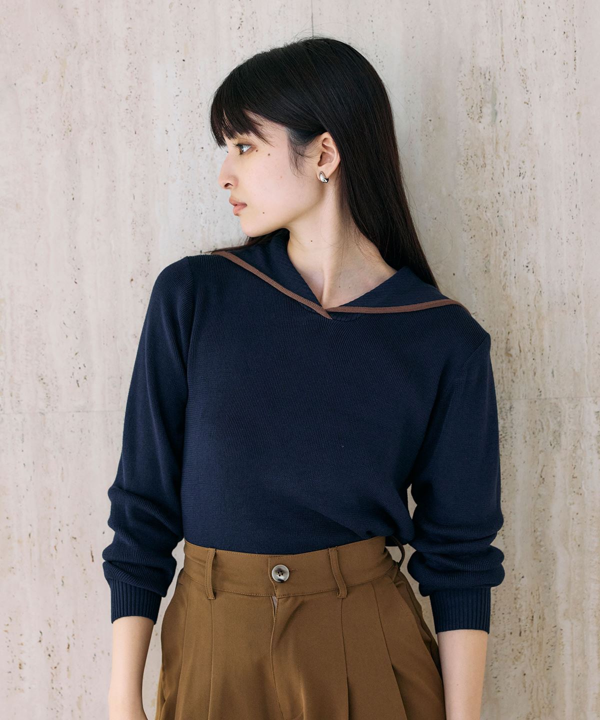 セーラーカラーニット