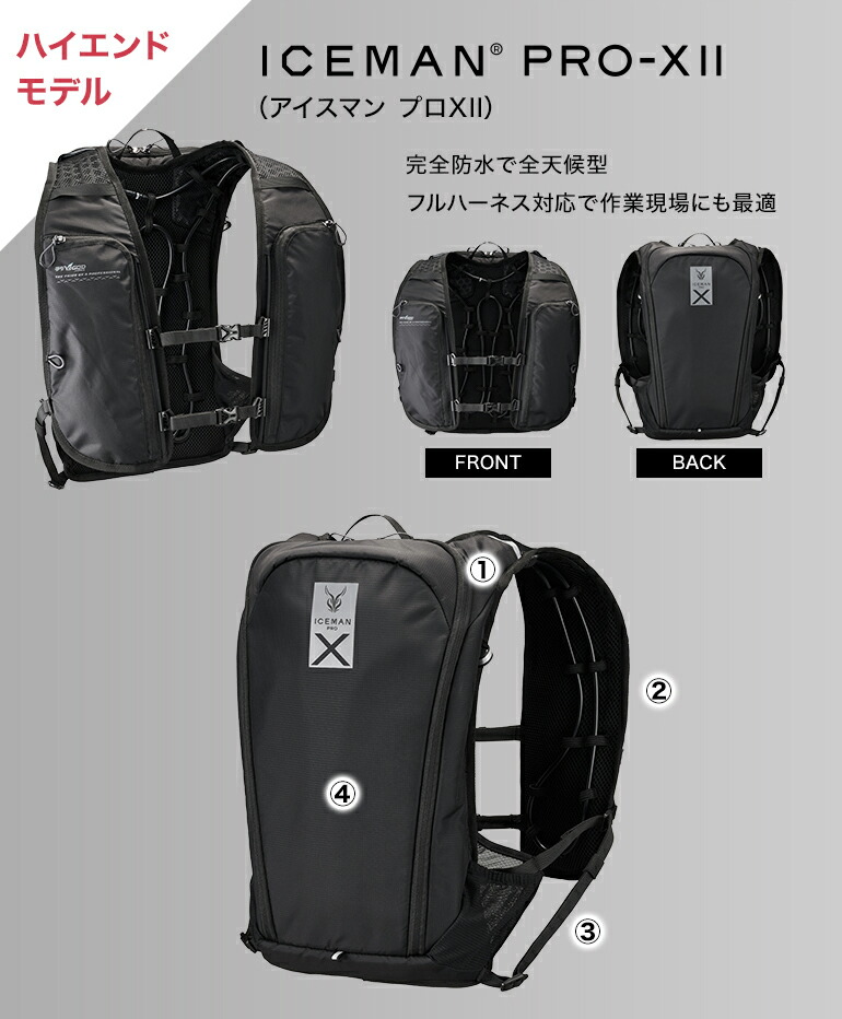 楽天市場】アイスマンPRO-X II 熱中症対策 冷却ベスト薄型 水冷ベスト