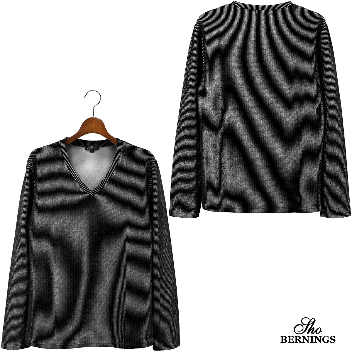 楽天市場】Tシャツ 長袖 Vネック ストライプ柄 メンズ シンプル ロンT