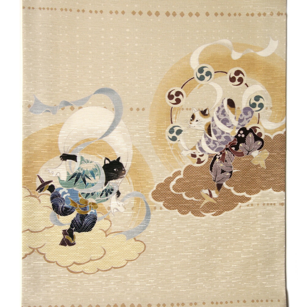 楽天市場】【10%OFFクーポン配布中】京袋帯 WAKKA 風神 雷神 猫