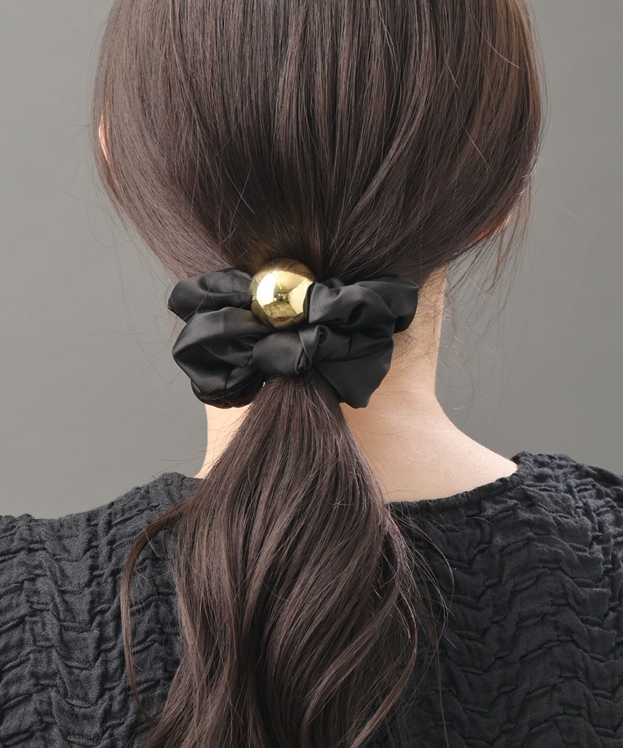 ◇ネコポス送料無料◇メタルボール付きサテンシュシュ HS-202【mbgt