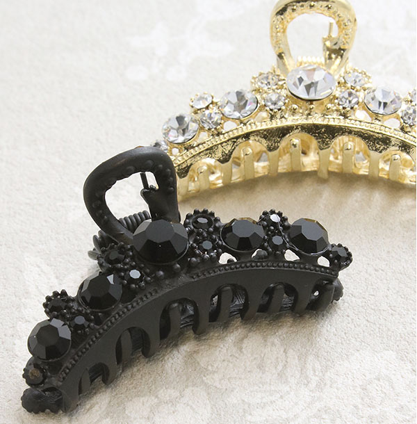 バンスクリップ ゴールド ラインストーン ヘアクリップ ヘア