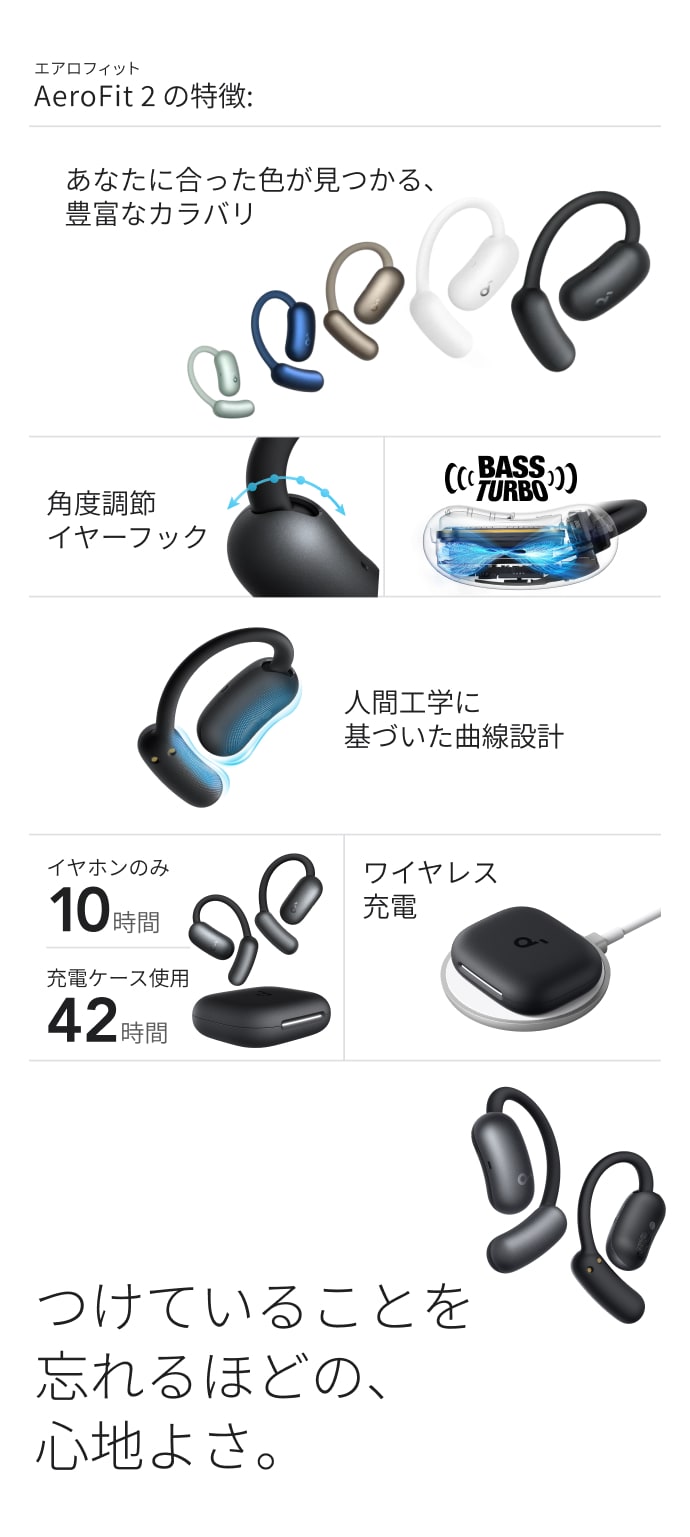 楽天市場】Anker Soundcore AeroFit 2 (Bluetooth 5.4)【オープン