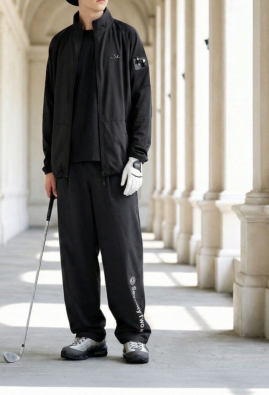 ストレッチ ジップアップ トップス メンズ 送料無料・(100)メール便可