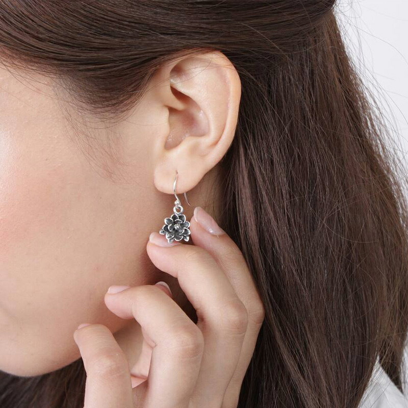 楽天市場】ピアス 木蓮の花 マグノリア フック シルバー925 金属