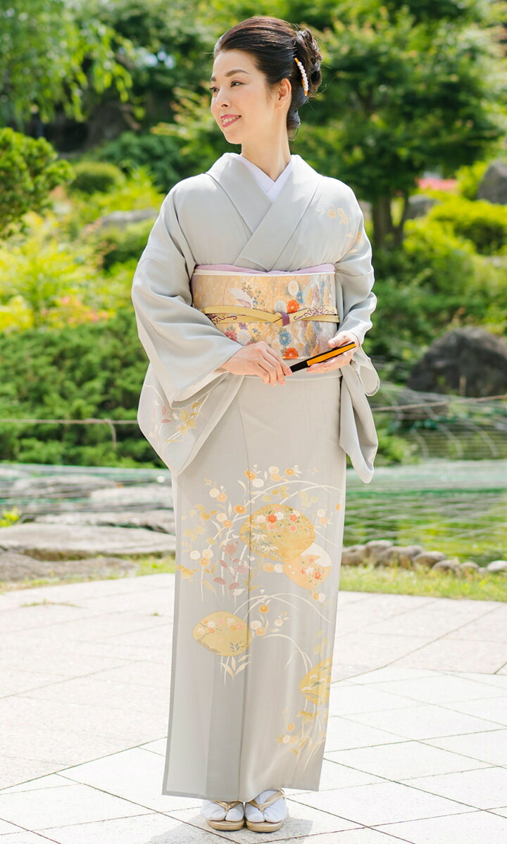 楽天市場】【レンタル】夏用 着物 単衣 訪問着 フルセット（HEHO-MI068