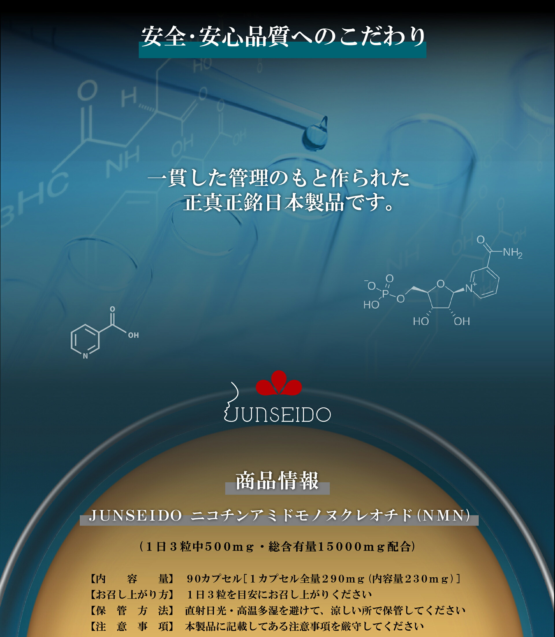 楽天市場】サプリメント 日本製 NMN 総含有量 15000mg 1日500mg 90粒入