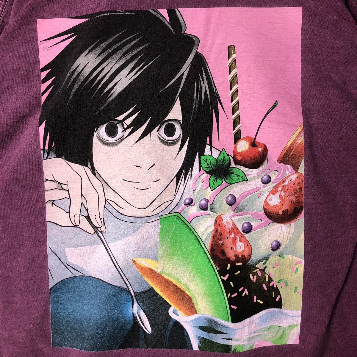 古着 DEATH NOTE デスノート L アニメ キャラクタープリントロングT