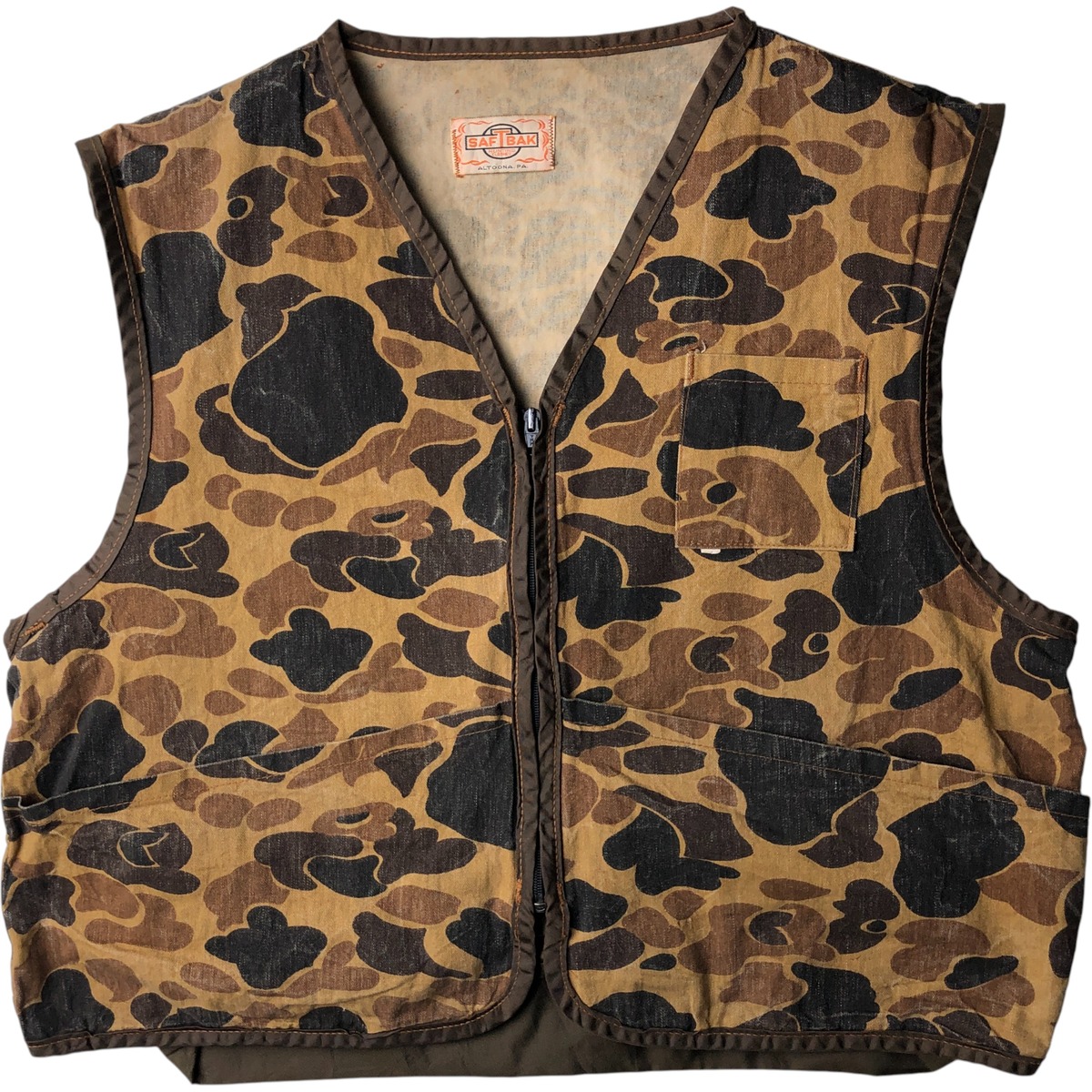 古着 70年代 SAFTBAK 迷彩柄 ダックハンターカモ ハンティングベスト