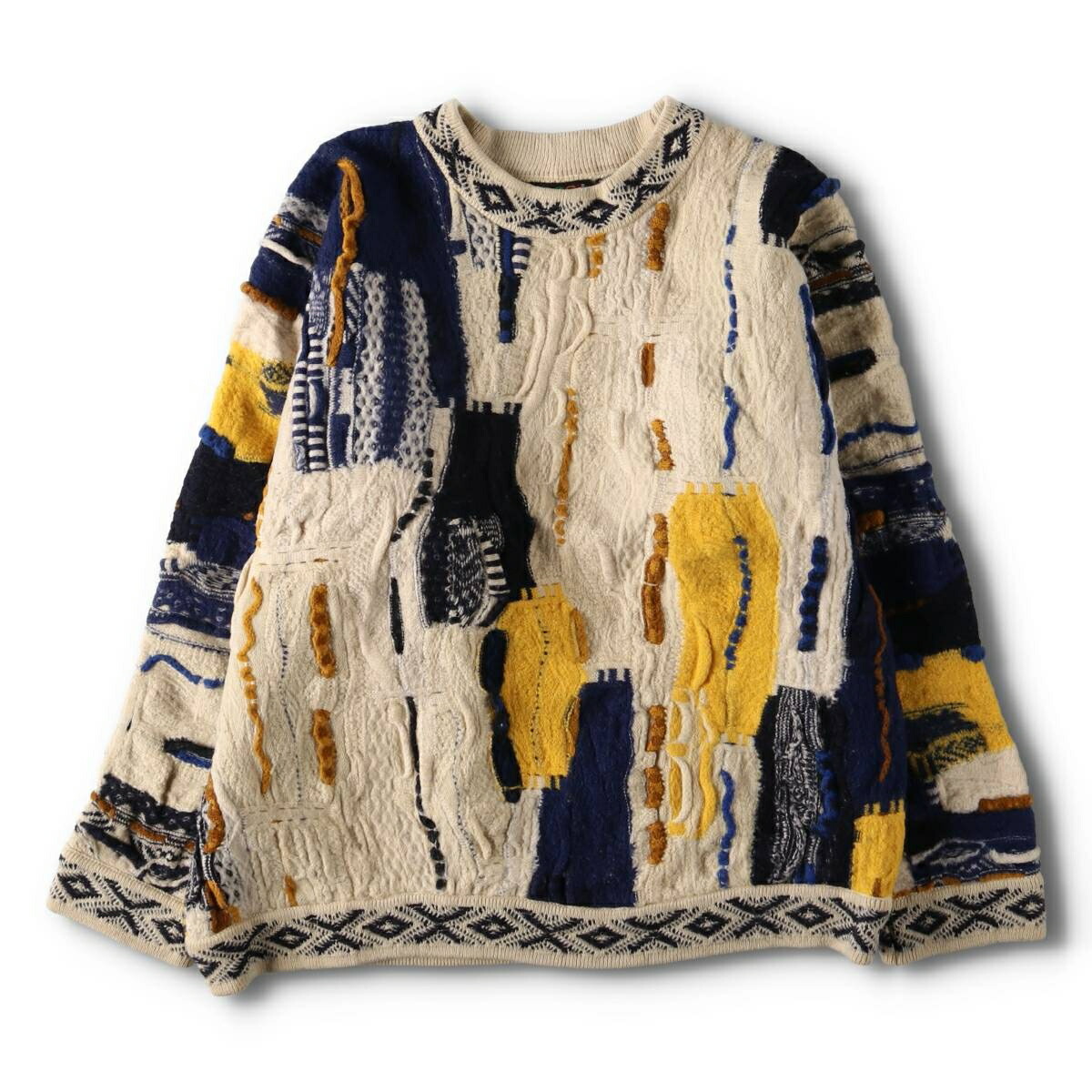 古着 90年代 クージー COOGI 総柄 3Dニットセーター オーストラリア製
