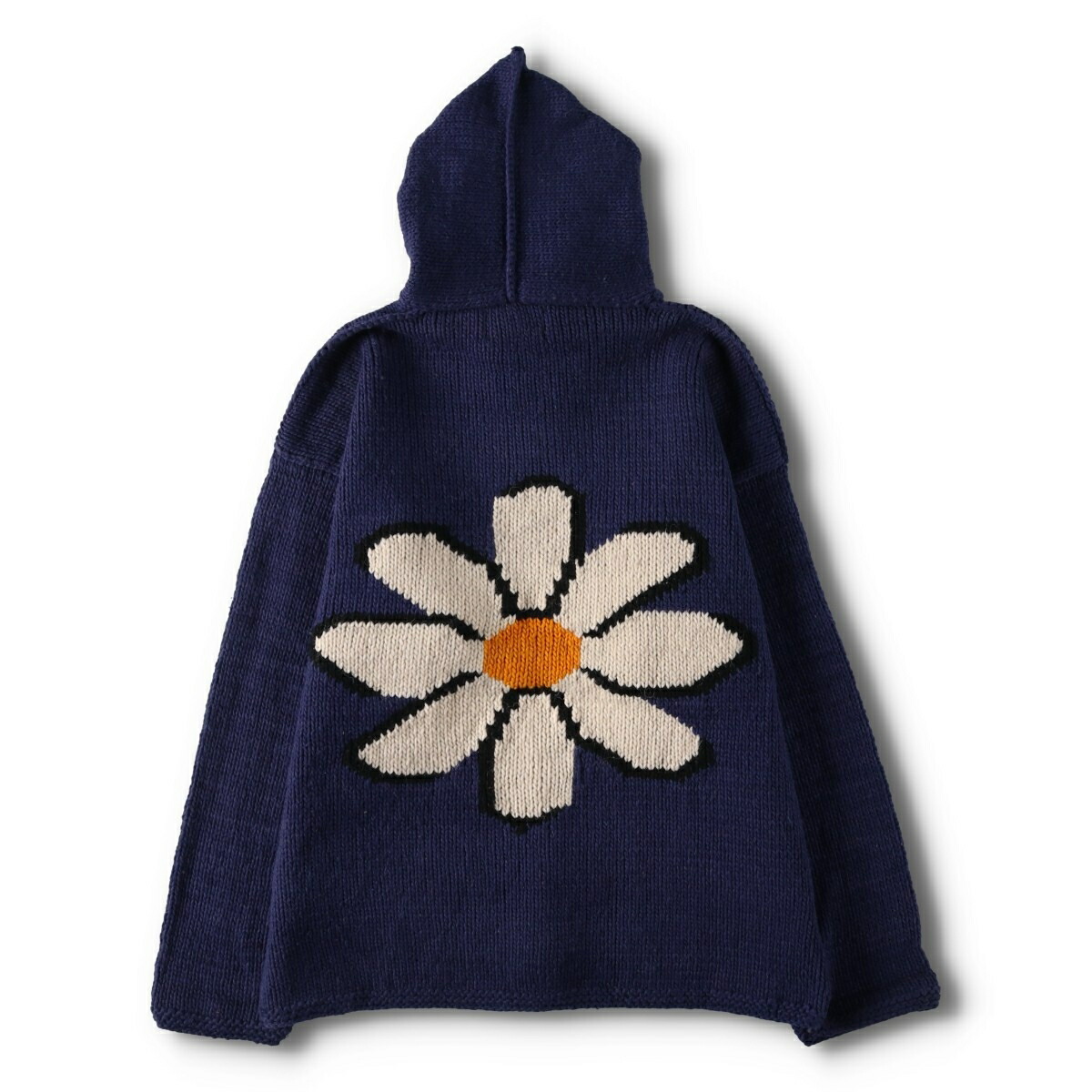 古着 Minga Imports 花柄 デイジー柄 エクアドルニットジップパーカー