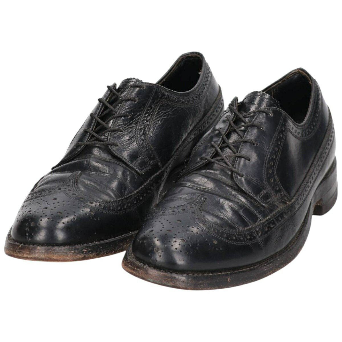 古着 フローシャイム Florsheim フルブローグ ウイングチップシューズ