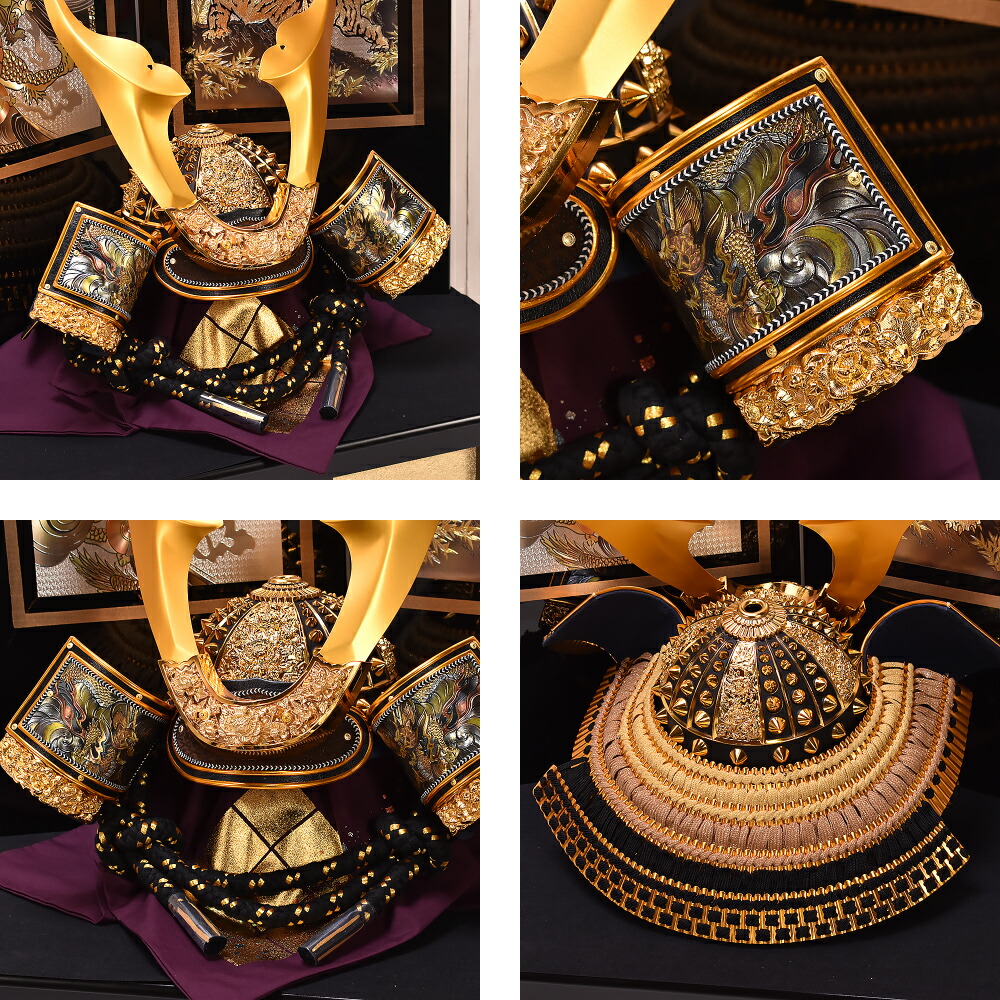 五月人形 30号 龍神貫前之兜 間口62cm 五月人形 コンパクト 収納飾り 5