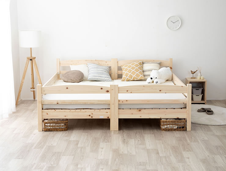 国産ひのき 二段ベッド無塗装でひのきの質感をたっぷ 二段ベッド｜2段