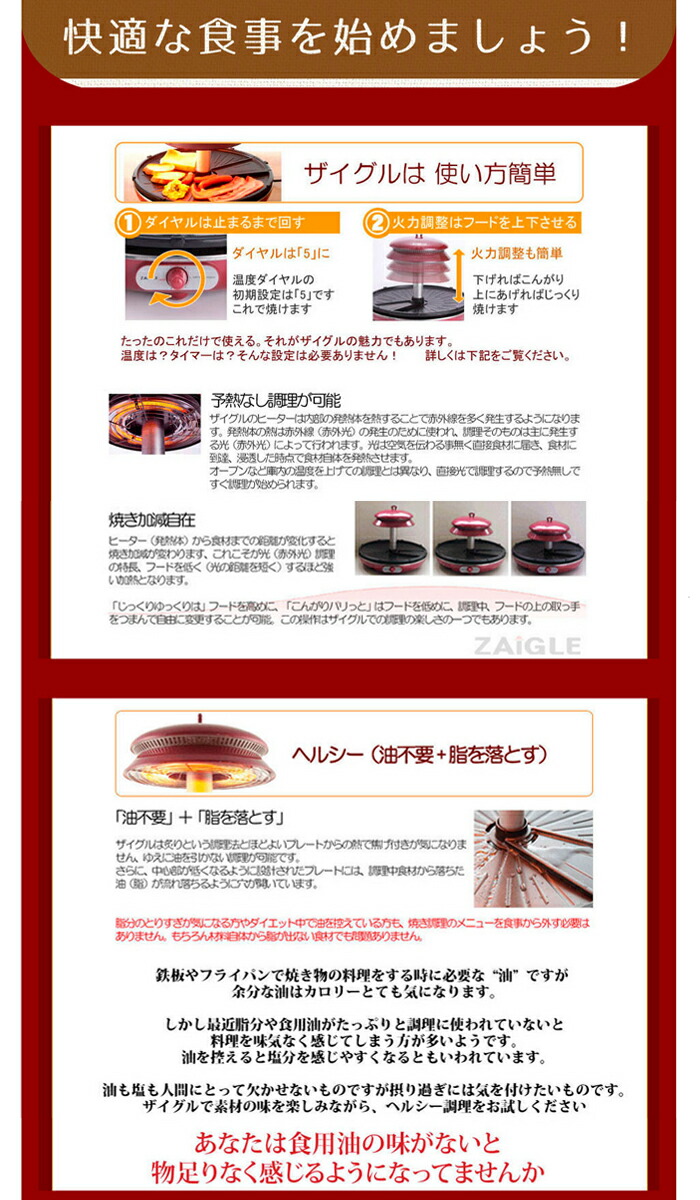 楽天市場】ティ・ユー・エフ JAPAN-ZAIGLE ザイグルグリル 赤外線
