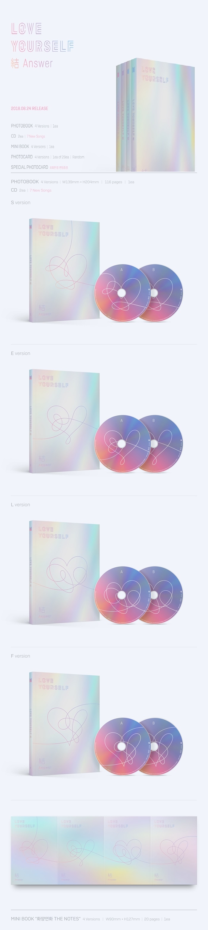 楽天市場】[おまけ9種付き] BTS [LOVE YOUR SELF 結 Answer] 4種セット