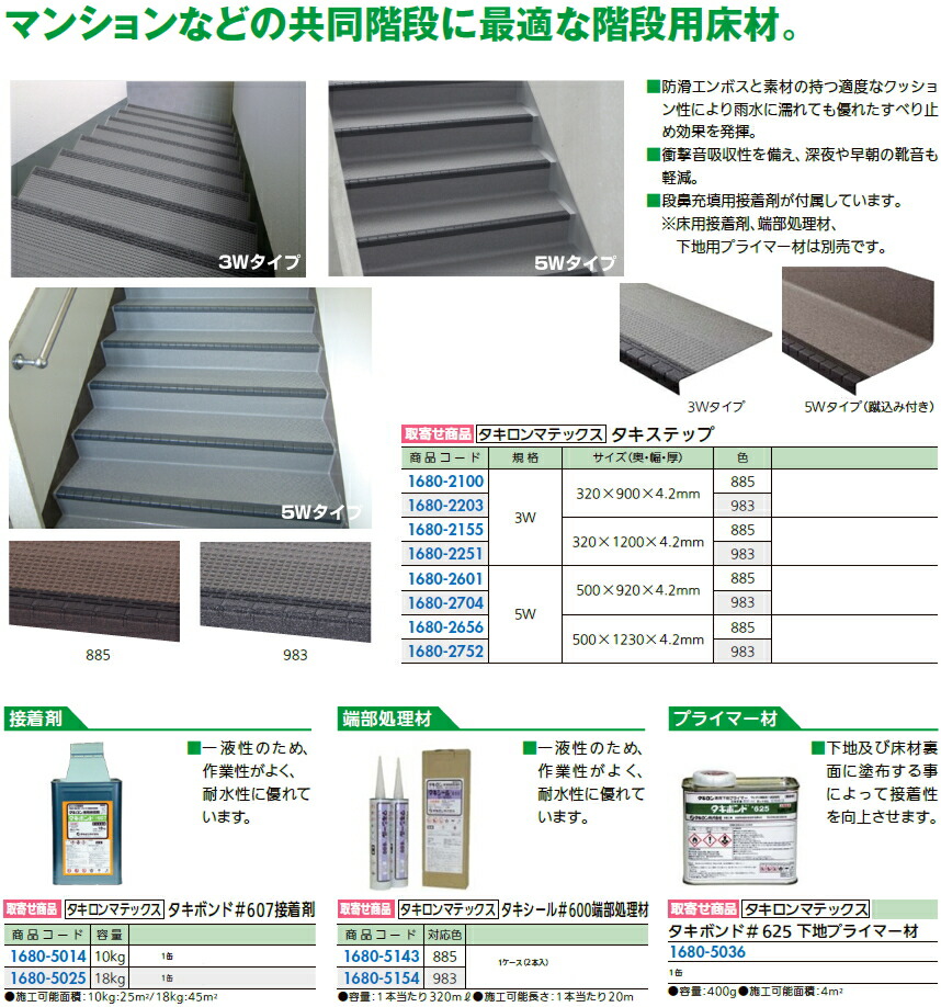 楽天市場】タキロンマテックス タキステップ [3Wタイプ] 320×900×4.2mm