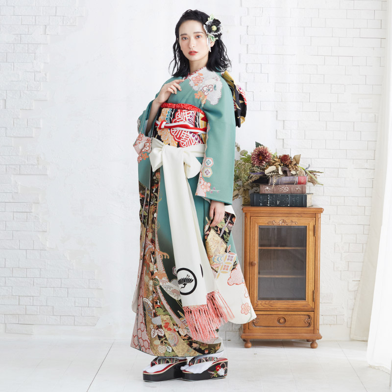 楽天市場】成人式早割クーポン10％オフ【振袖 レンタル】RS782 正絹 薄