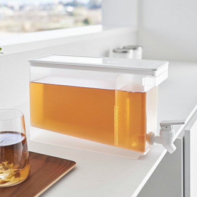 お取り寄せ】山崎実業 tower 冷蔵庫ドリンクサーバー 2.8L ホワイト