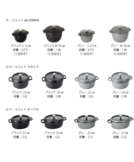staub(ストウブ） ラ・ココット de GOHAN S ホーロー鍋12cm/0.77L