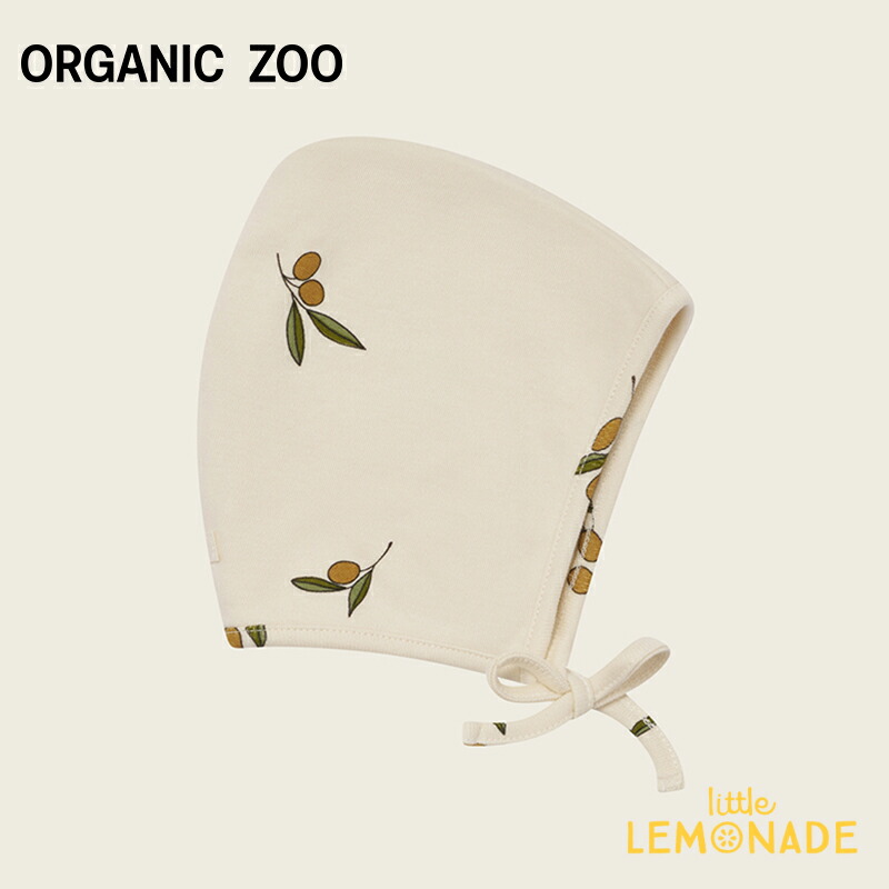 organic zoo Olive Garden Pixie Bonnet｜オリーブ柄ベビー帽（0-3・3